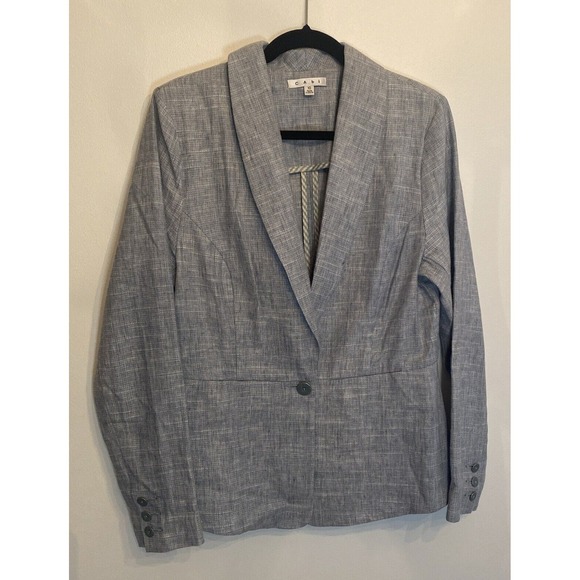 CAbi Blue Linen Blazer - Picture 1 of 8